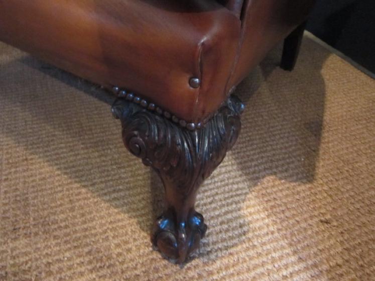 Superb Victorian Leather Wing Armchair - Image 2