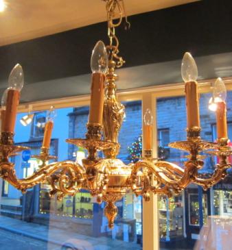 Superb Edwardian Cast Bronze Chandelier
