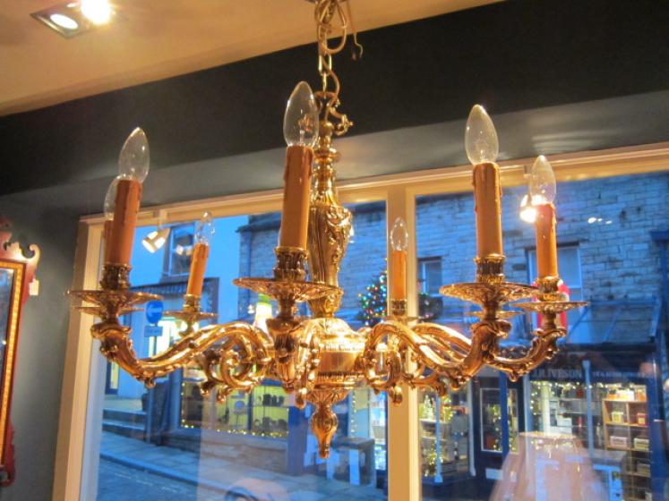 Superb Edwardian Cast Bronze Chandelier - Image 1