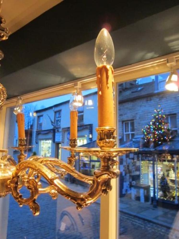 Superb Edwardian Cast Bronze Chandelier - Image 4