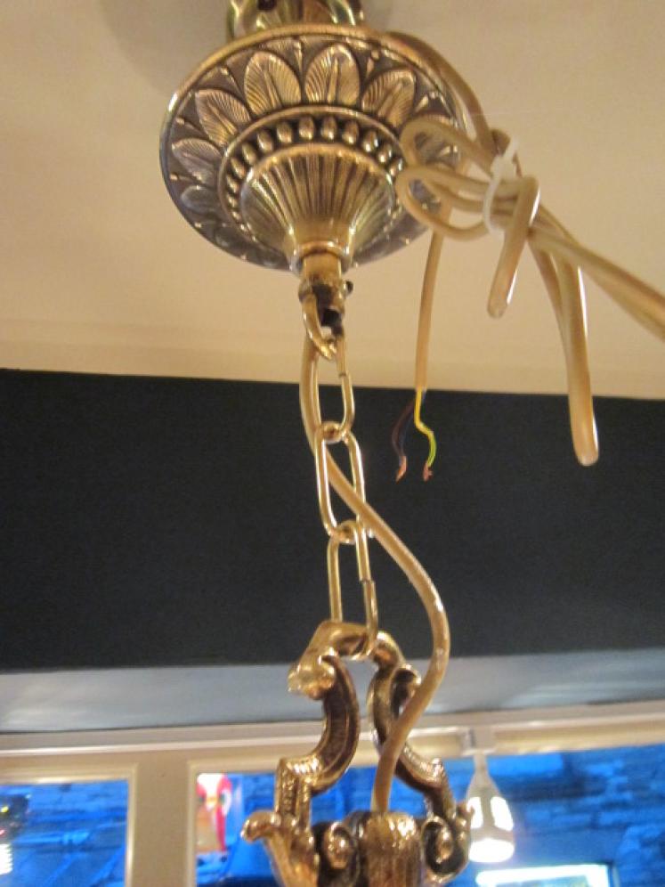 Superb Edwardian Cast Bronze Chandelier - Image 5