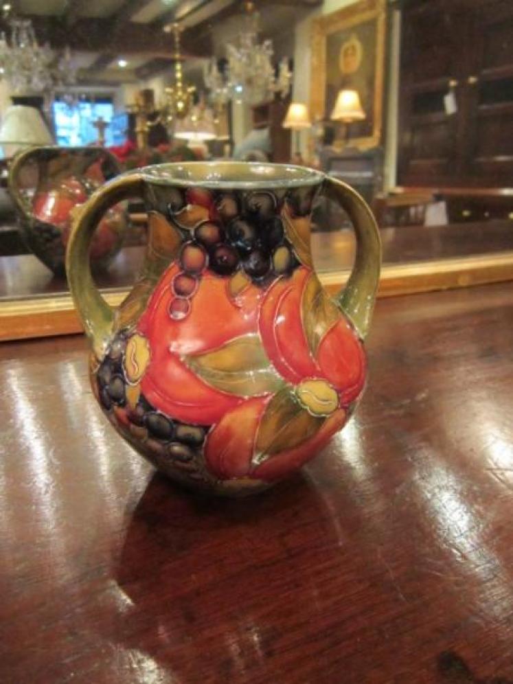 Rare Early Moorcroft Twin Handled Ochre Vase - Image 1