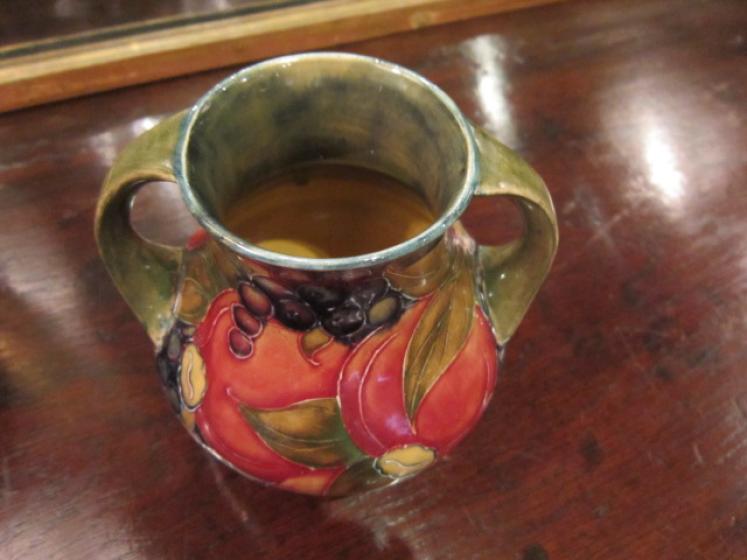 Rare Early Moorcroft Twin Handled Ochre Vase - Image 3
