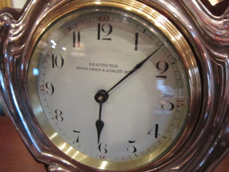 Stunning Art Nouveau Silver Fronted Mantel Clock - Image 3