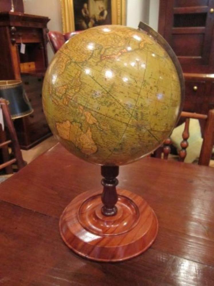 Rare Mid Victorian 10" Plaster Terrestrial Globe - Image 1