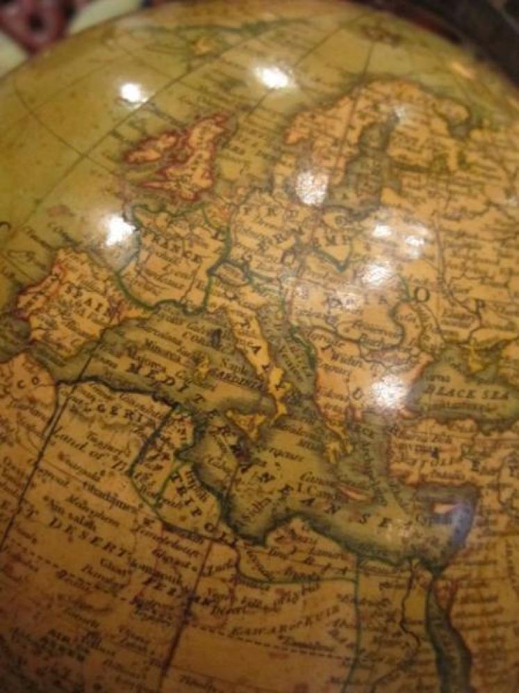Rare Mid Victorian 10" Plaster Terrestrial Globe - Image 3