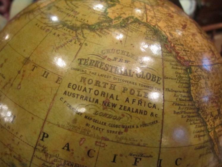 Rare Mid Victorian 10" Plaster Terrestrial Globe - Image 4