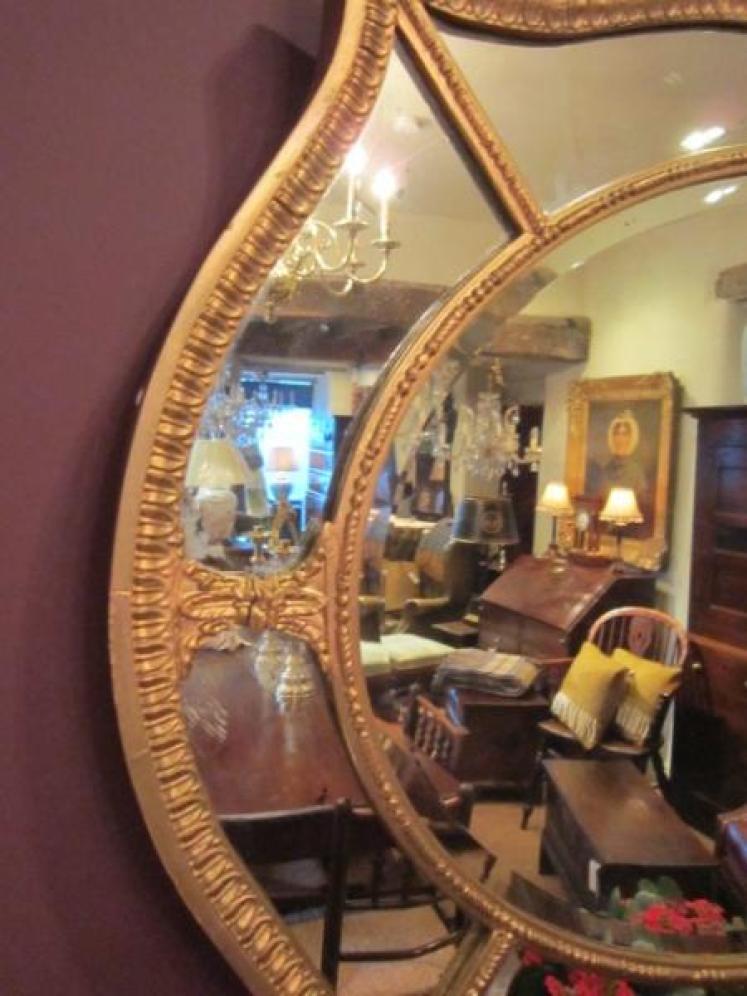 Superb George III Plaster Gilt Segmented Wall Mirror - Image 2