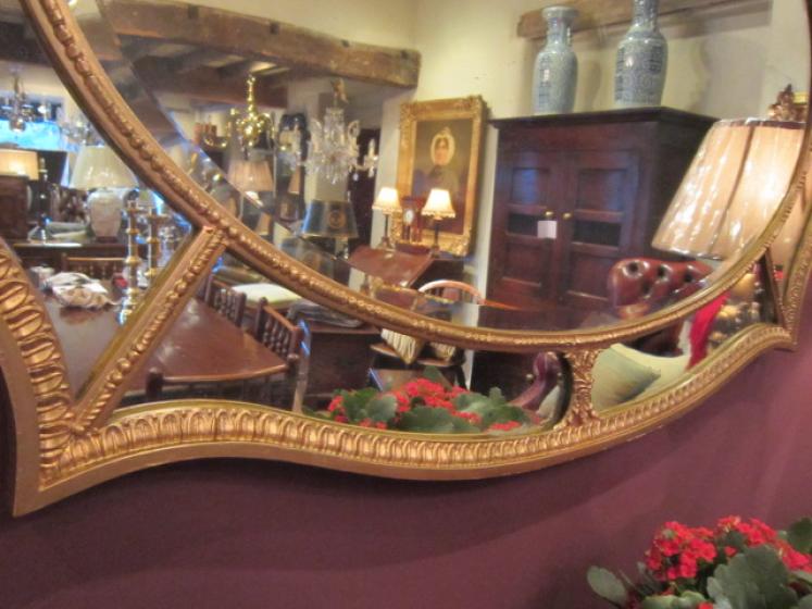 Superb George III Plaster Gilt Segmented Wall Mirror - Image 3