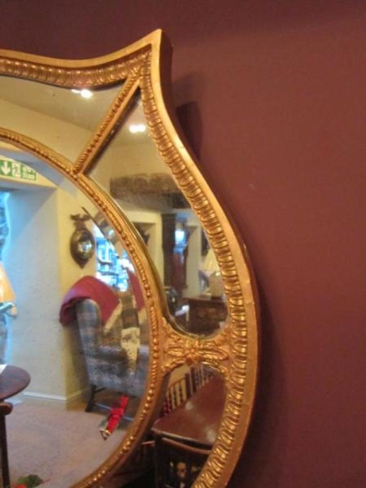 Superb George III Plaster Gilt Segmented Wall Mirror - Image 4