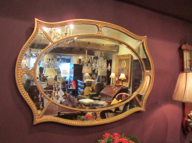 Superb George III Plaster Gilt Segmented Wall Mirror - Image 5