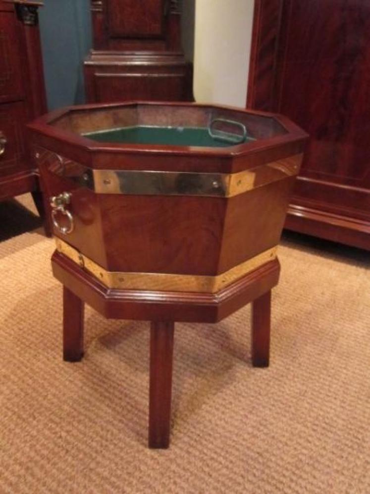 Regency Style Mahogany & Brass Wine Cooler - Image 1