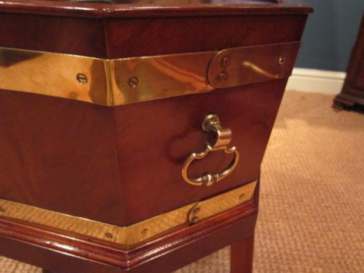 Regency Style Mahogany & Brass Wine Cooler - Image 4