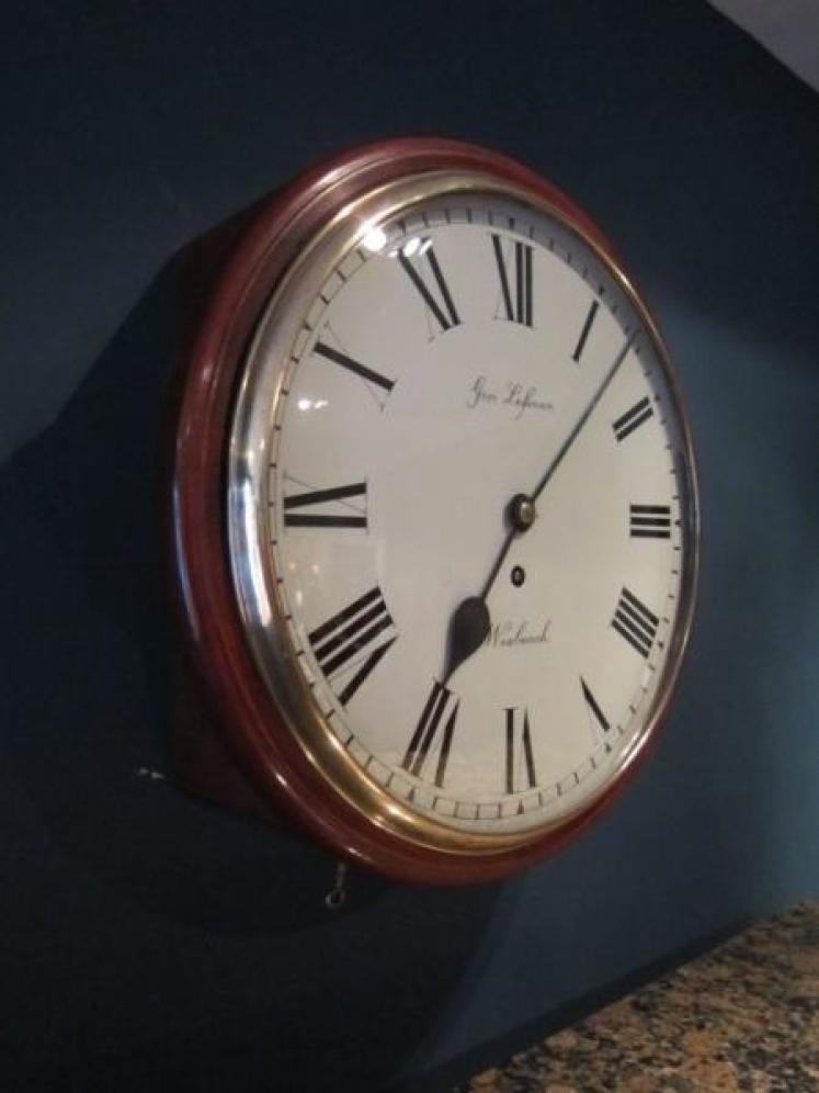 Fine Victorian Convex Glass Fusee Wall Clock - Image 2