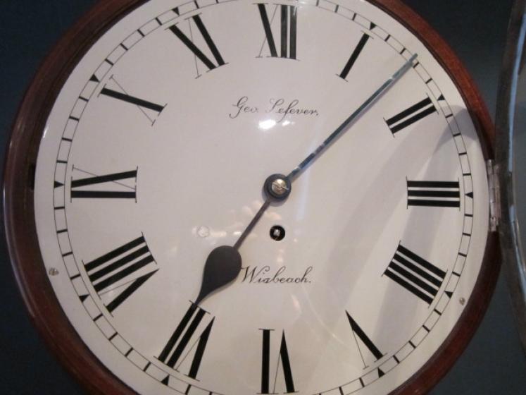 Fine Victorian Convex Glass Fusee Wall Clock - Image 4