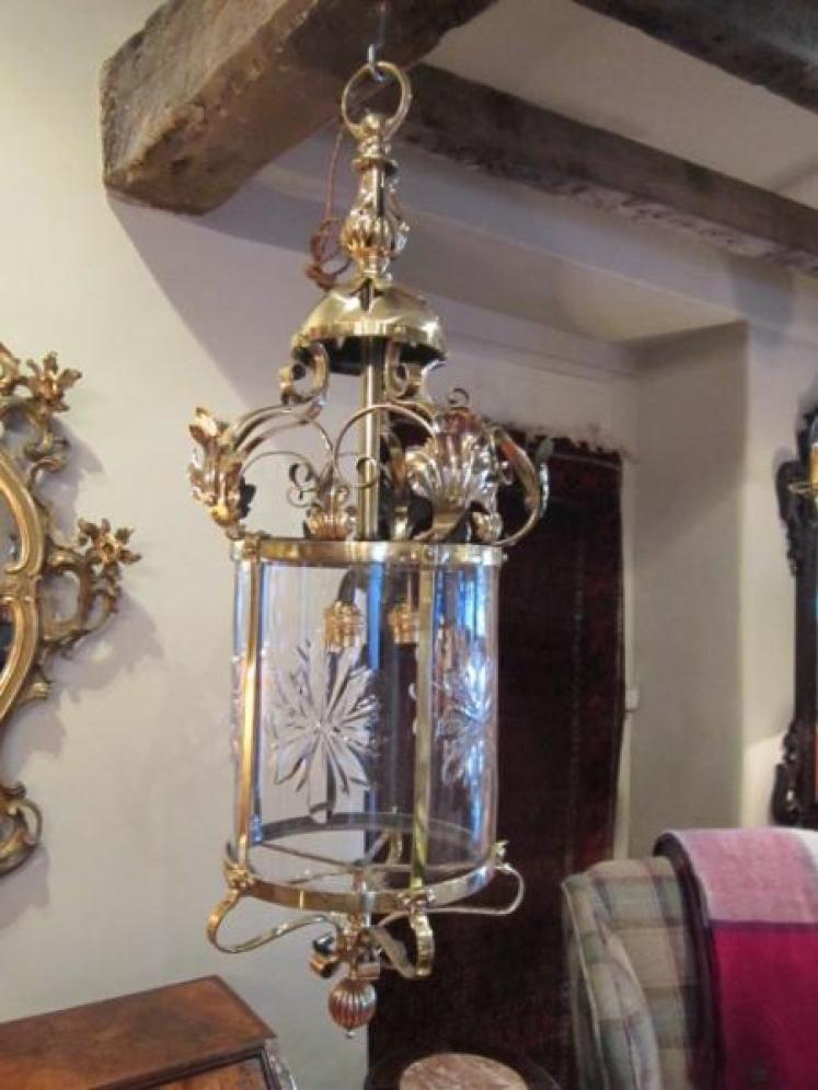 Stunning Victorian Cut Glass Hall Lantern - Image 1