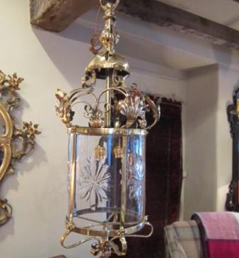 Stunning Victorian Cut Glass Hall Lantern