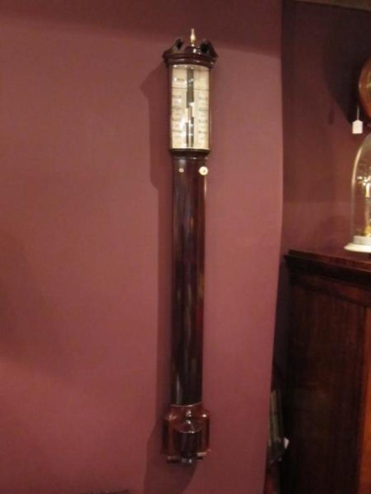 Fine Regency Rosewood Bow Fronted Stick Barometer - Image 1