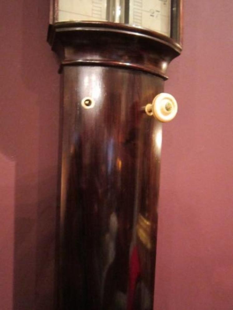Fine Regency Rosewood Bow Fronted Stick Barometer - Image 3
