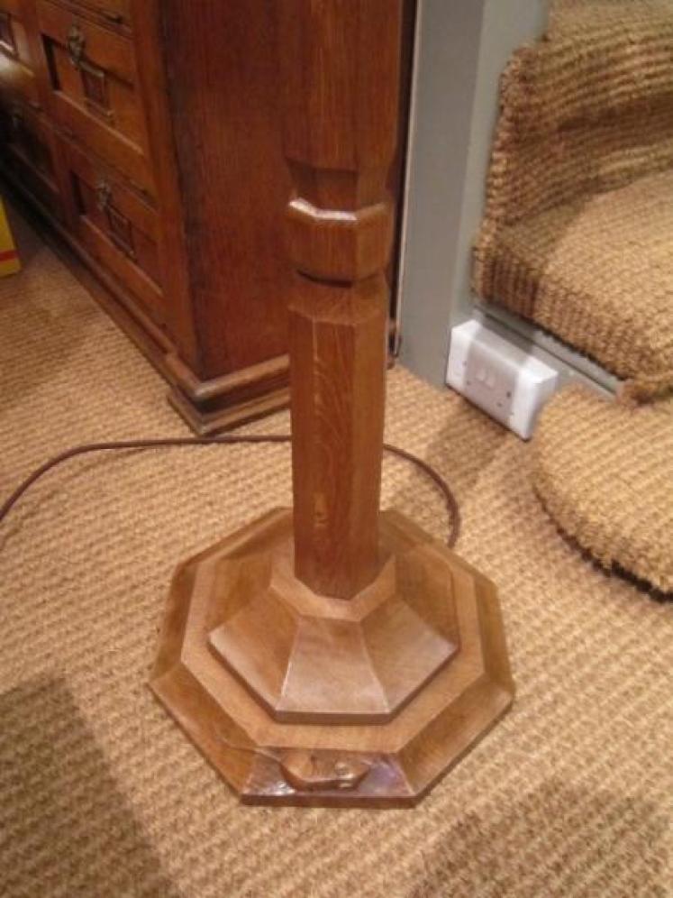 Original Mouseman Tall Oak Lamp Standard - Image 5