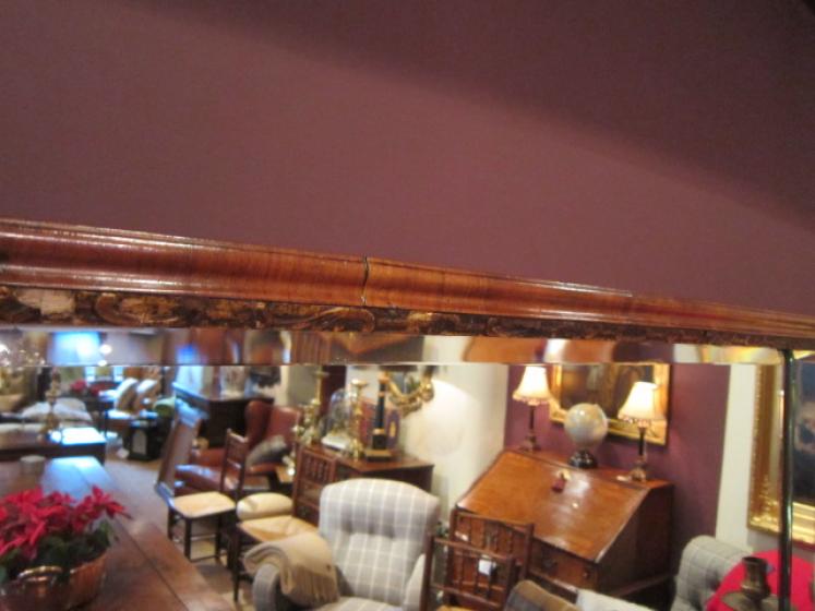 Superb George III Walnut Double Scounce Wall Mirror - Image 3