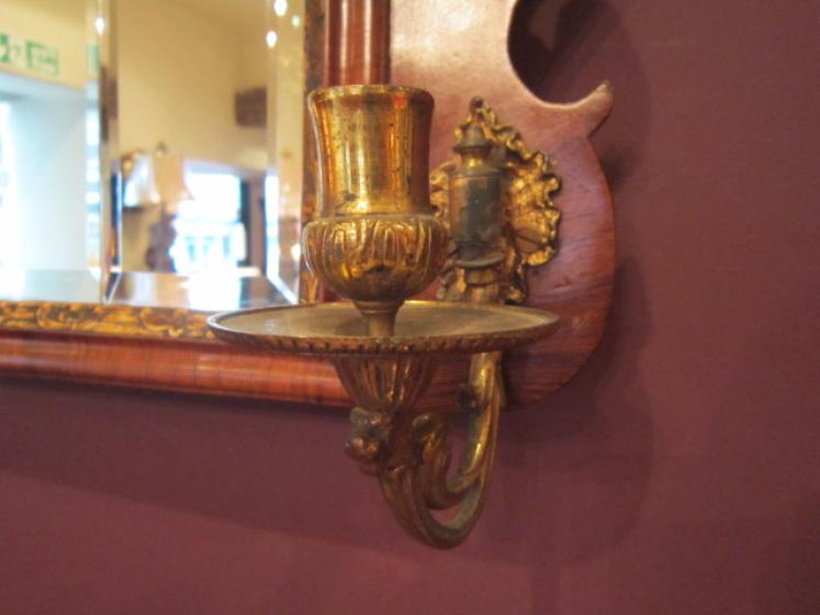 Superb George III Walnut Double Scounce Wall Mirror - Image 4