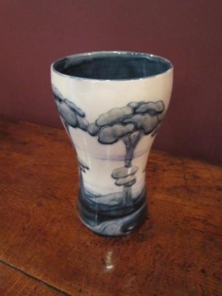 Rare Early Moorcroft Hazeldene on White Vase  - Image 2