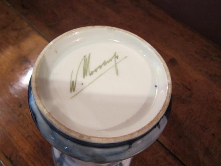 Rare Early Moorcroft Hazeldene on White Vase  - Image 5