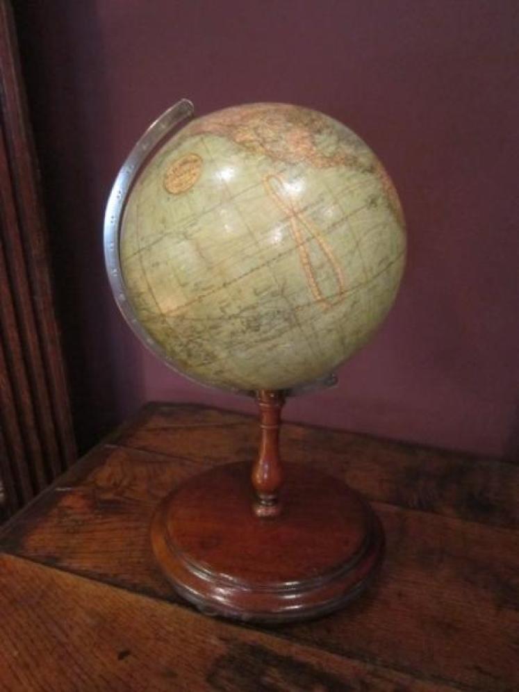 Rare Late Victorian 8" Plaster Terrestrial Globe - Image 1