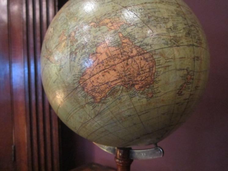 Rare Late Victorian 8" Plaster Terrestrial Globe - Image 5