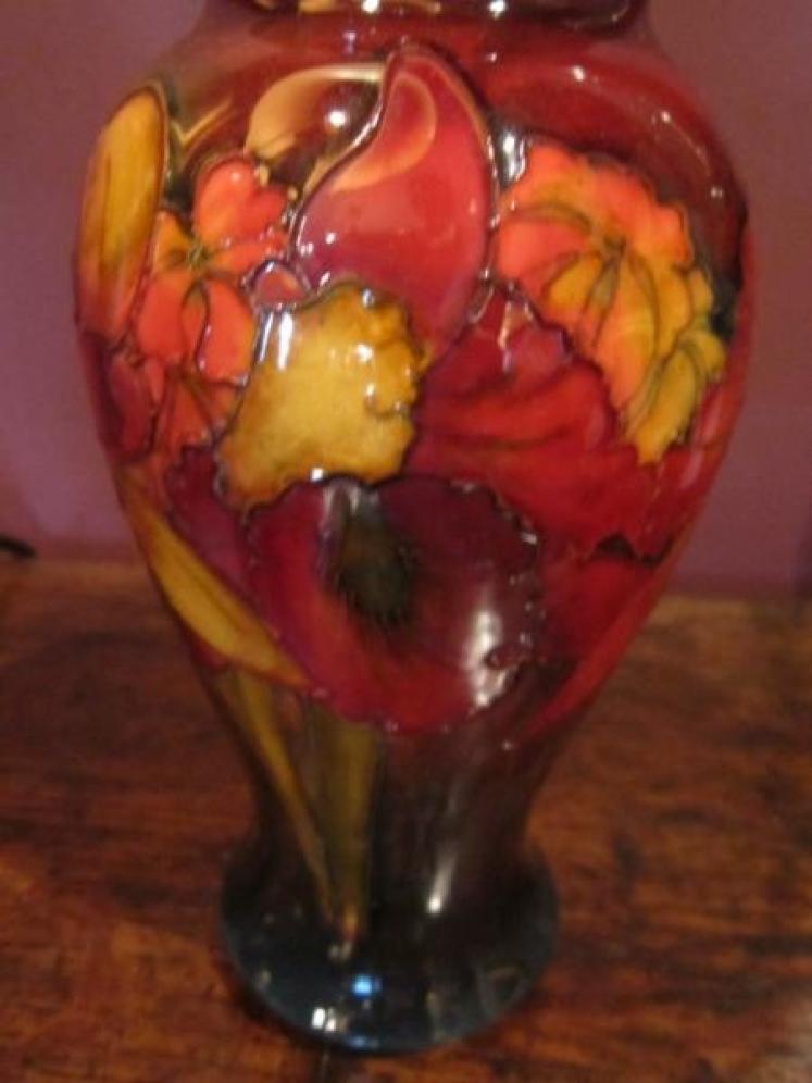 High Quality Moorcroft Flambe Orchid Vase - Image 3