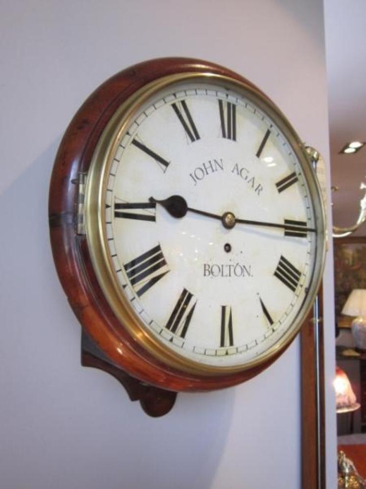 Fine Mid 19th Century Mahogany Fusee Wall Clock - Image 1
