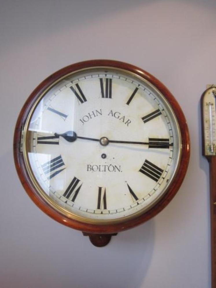 Fine Mid 19th Century Mahogany Fusee Wall Clock - Image 2
