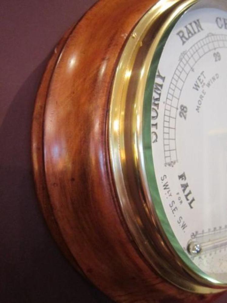 Superb Victorian Large Polished Walnut Barometer - Image 2