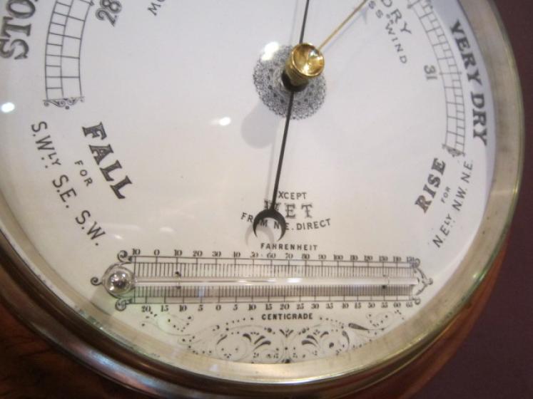 Superb Victorian Large Polished Walnut Barometer - Image 5