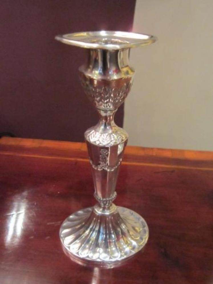 Quality Pair of Victorian Silver Classical Style Candlesticks - Image 2