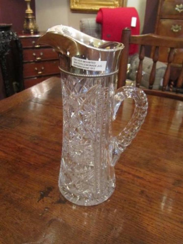 Superb George V Silver & Cut Glass Lemonade Jug - Image 1