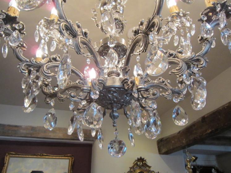 Stunning 1920's Crystal Cut Glass Chandelier - Image 2