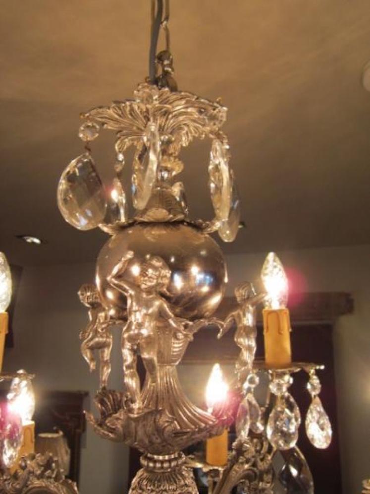 Stunning 1920's Crystal Cut Glass Chandelier - Image 3