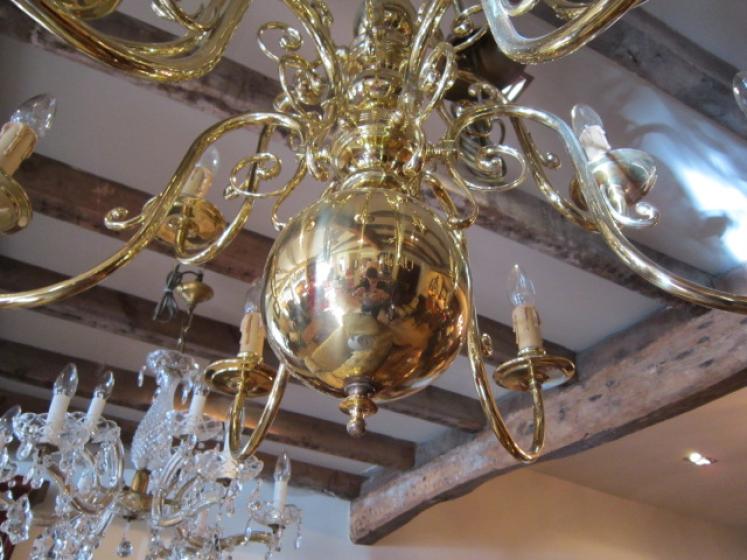 Superb Edwardian Two Tier Solid Brass Chandelier - Image 2