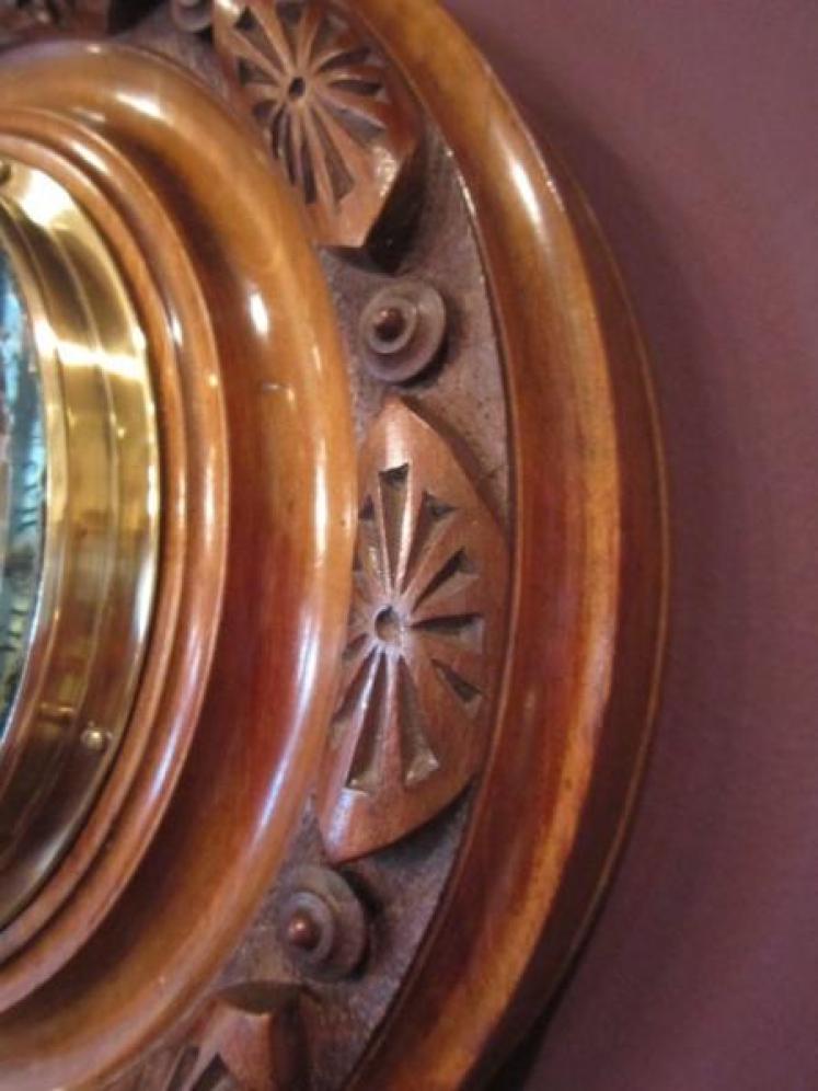 Superb Victorian Polished Walnut Skeletonised Barometer - Image 5