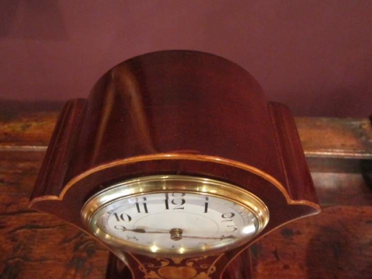 Superb Quality Edwardian Fruitwood Inlaid Mantel Clock - Image 4