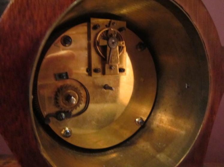 Superb Quality Edwardian Fruitwood Inlaid Mantel Clock - Image 5