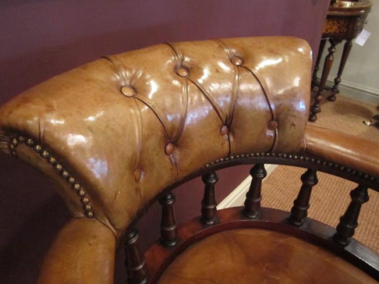 Top Quality Victorian Leather Desk Chair - Image 2
