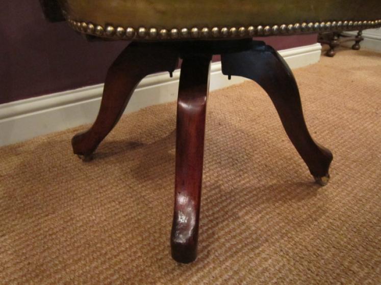 Top Quality Victorian Leather Desk Chair - Image 4