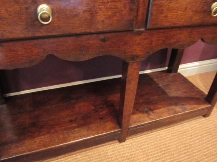 Very Rare George II Period Oak Dresser Base - Image 4