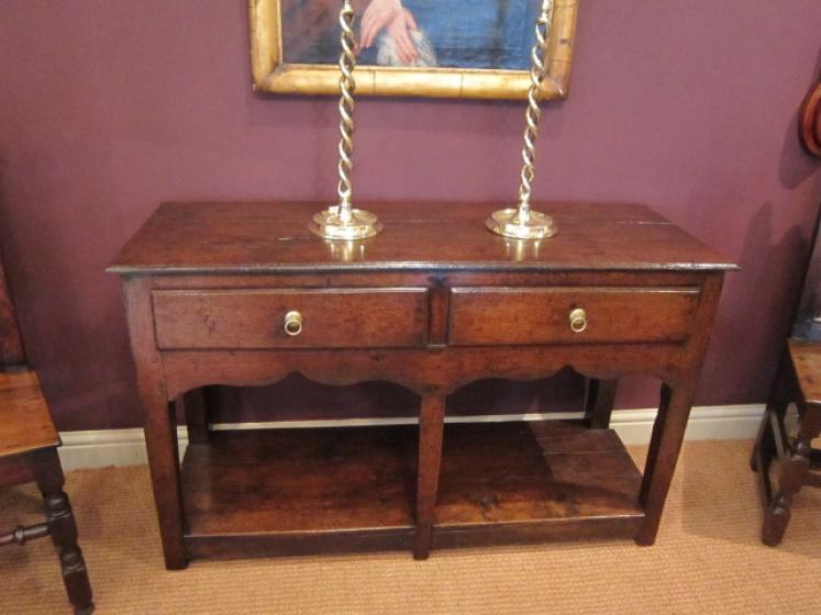 Very Rare George II Period Oak Dresser Base - Image 5