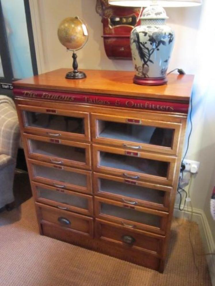 1920's Polished Oak Haberdashery Cabinet - Image 1