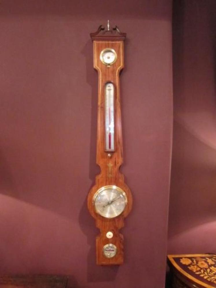 Rare 19th Century Rosewood 5" Dial Banjo Barometer - Image 1