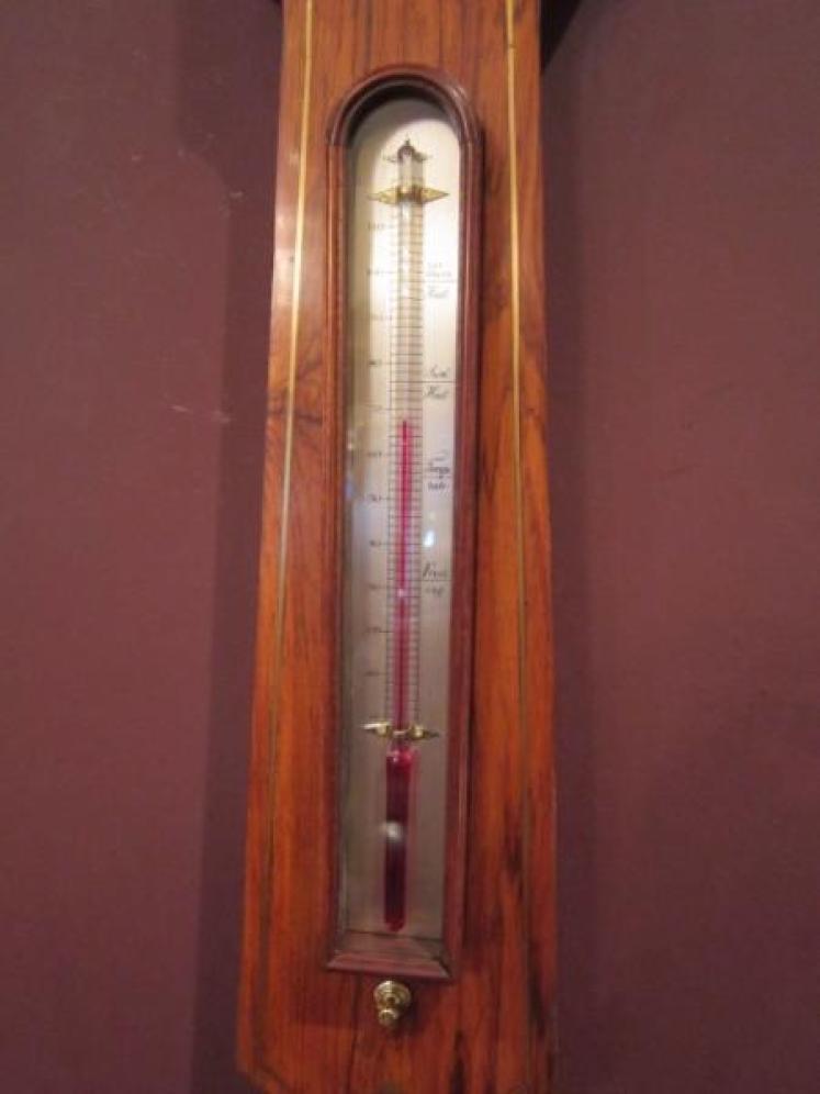 Rare 19th Century Rosewood 5" Dial Banjo Barometer - Image 4